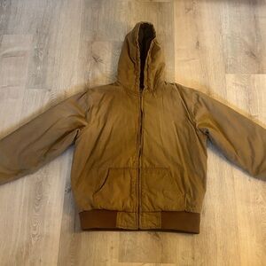 J. Galt (Brandy Melville) Hooded Canvas Work Jacket - Brown
